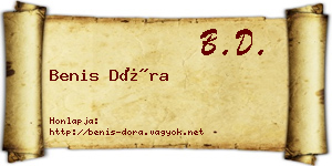 Benis Dóra névjegykártya